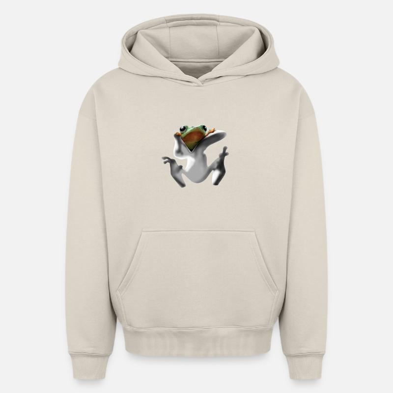 Frog - Sweat à capuche unisexe oversize épais SPREAD - beige