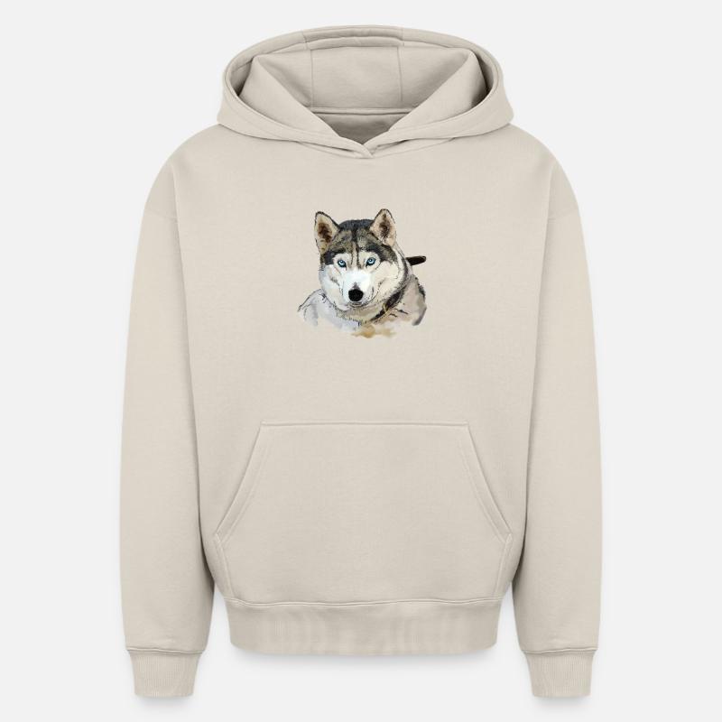 Husky - Sweat à capuche unisexe oversize épais SPREAD - beige