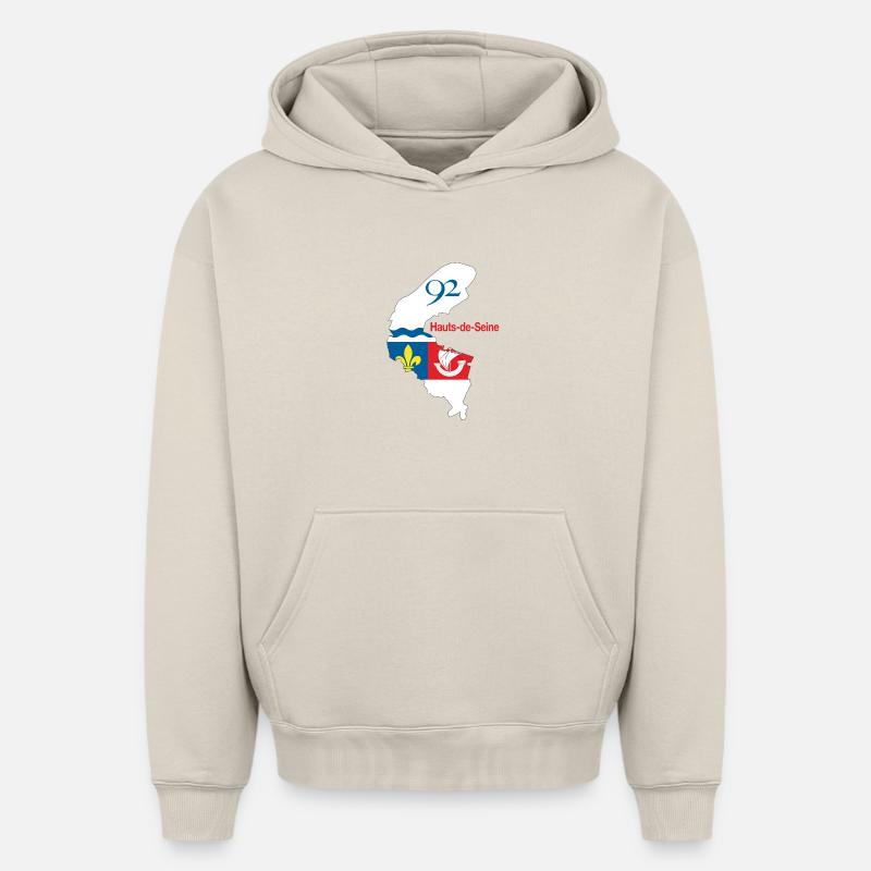 Hauts de seine - Sweat à capuche unisexe oversize épais SPREAD - beige
