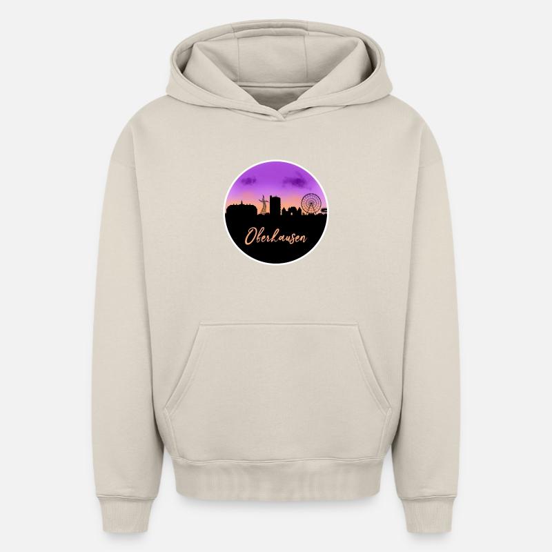 Oberhausen Skyline Fine line - Sweat à capuche unisexe oversize épais SPREAD - beige