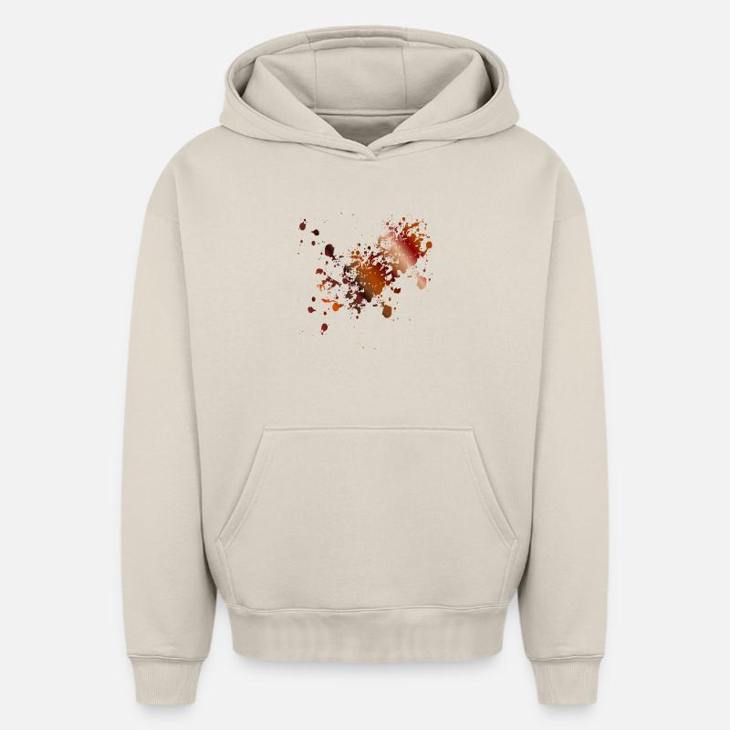 TACHES DE CAFÉ - Sweat à capuche unisexe oversize épais SPREAD - beige