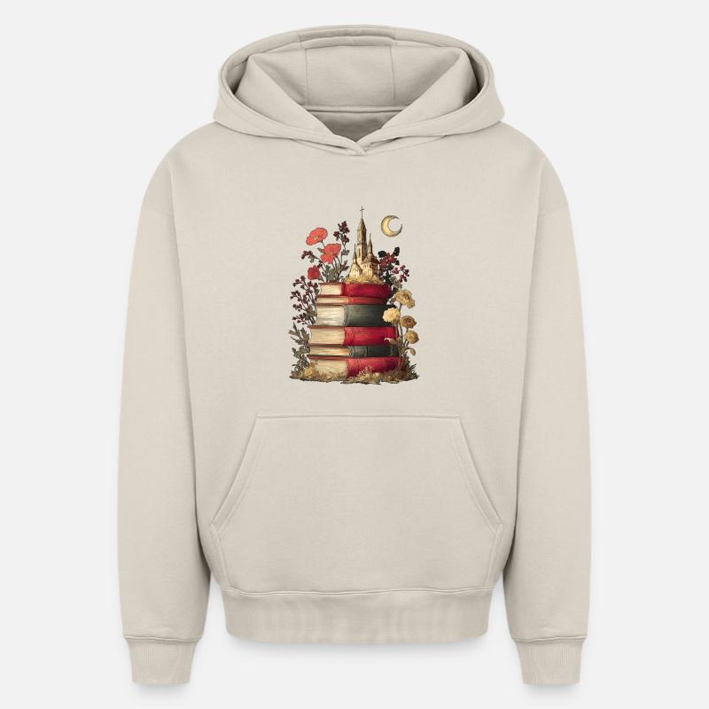 Livres Piles de livres - Sweat à capuche unisexe oversize épais SPREAD - beige