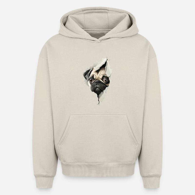 Carlin - Sweat à capuche unisexe oversize épais SPREAD - beige