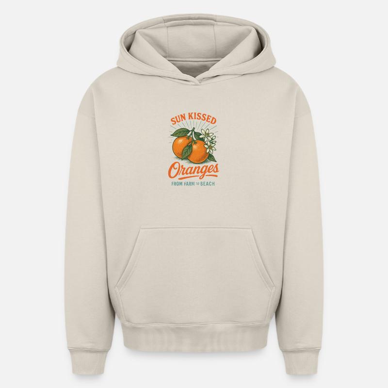 Orange Bronzées Été - Sweat à capuche unisexe oversize épais SPREAD - beige
