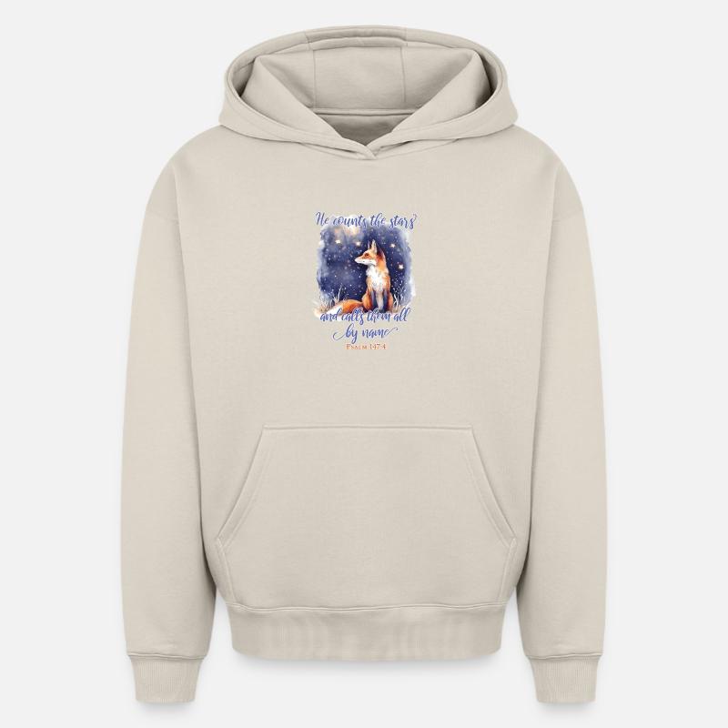 Fox Bible Verse Christian - Sweat à capuche unisexe oversize épais SPREAD - beige