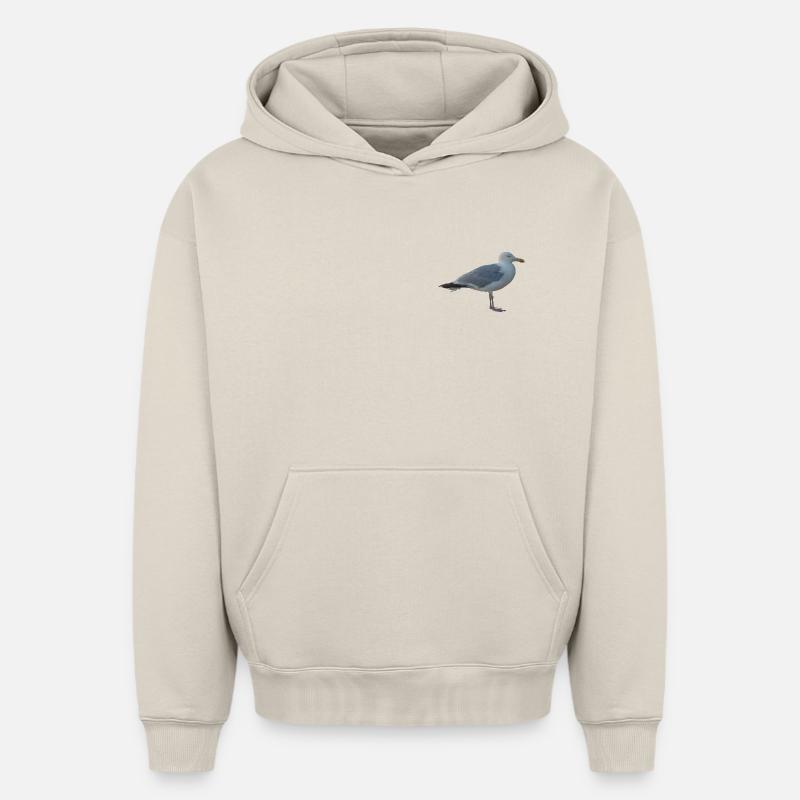 Mouette - Sweat à capuche unisexe oversize épais SPREAD - beige