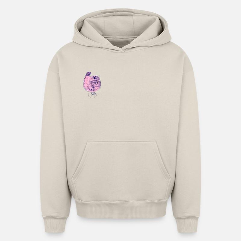 COCKTAIL CHATON - Sweat à capuche unisexe oversize épais SPREAD - beige