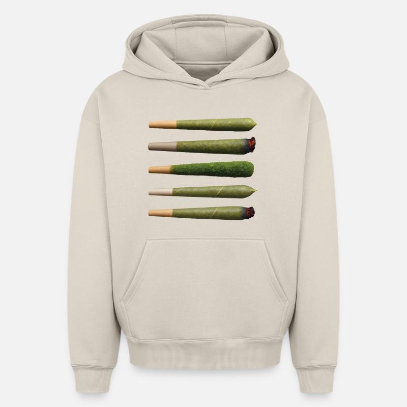 BIO GANJA - freedom & rights - Sweat à capuche unisexe oversize épais SPREAD - beige