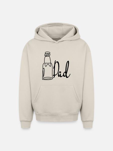 Line Art Far Fars Dag Øl - Unisex oversize hættetrøje i kraftig kvalitet - beige