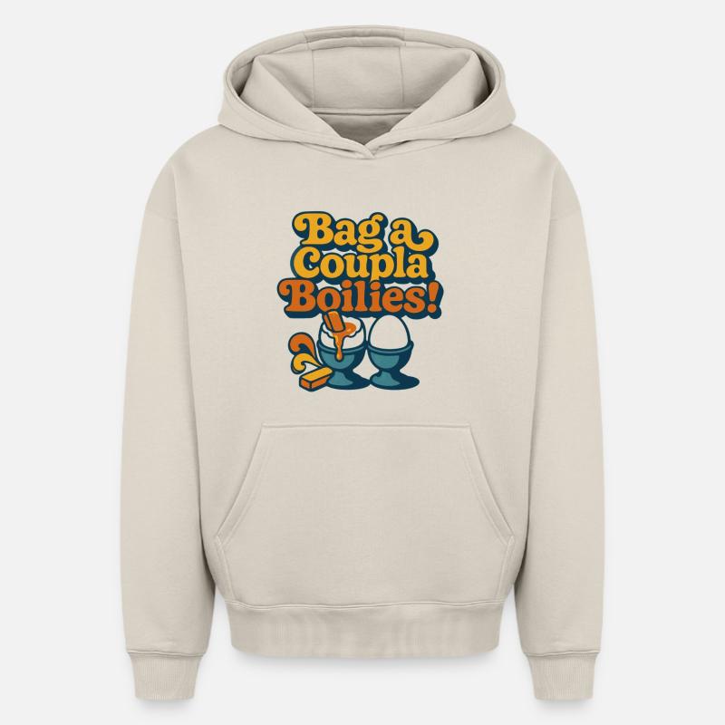 Schnapp dir ein paar Boilies! - Oversized Heavyweight Unisex Hoodie - Beige