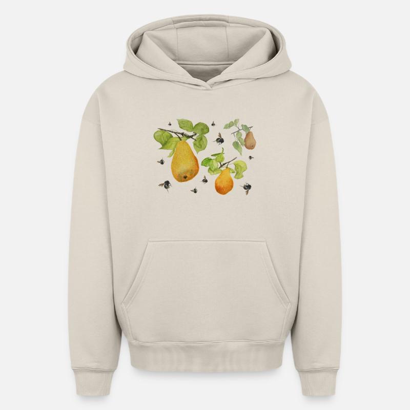 Poires et bourdons - Sweat à capuche unisexe oversize épais SPREAD - beige