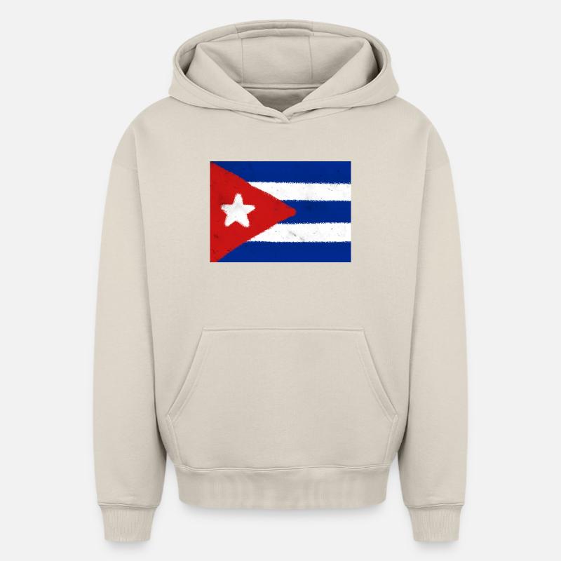 Drapeau de Cuba - Sweat à capuche unisexe oversize épais SPREAD - beige