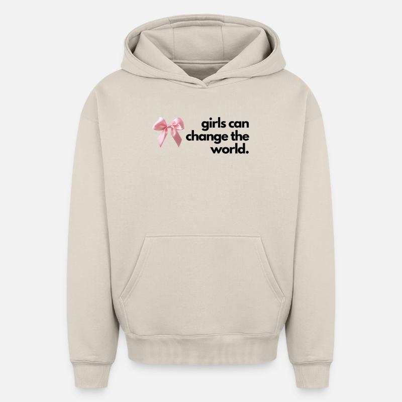 Mädchenwelt Wasserflasche Student Kit - Oversized Heavyweight Unisex Hoodie - Beige