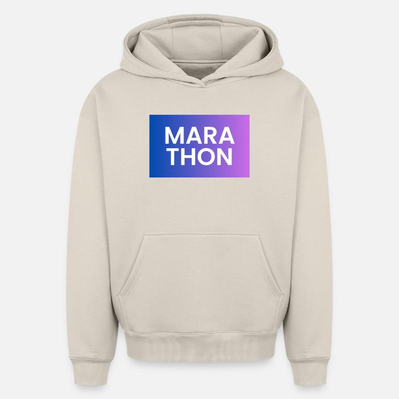 Conception de chemise dégradée Marathon - Sweat à capuche unisexe oversize épais SPREAD - beige