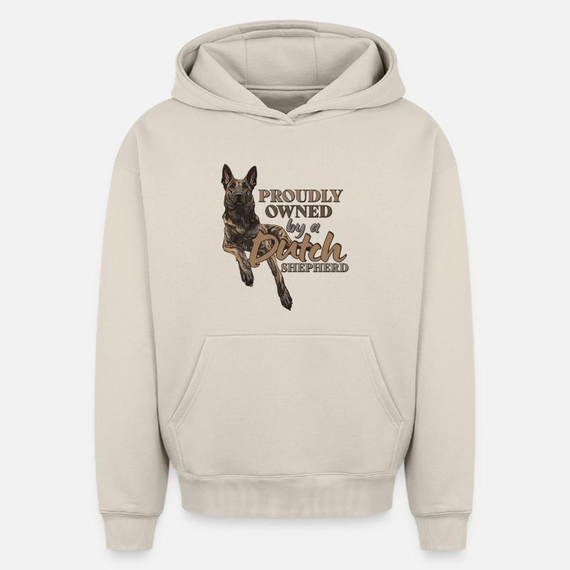 Dutch Shepherd – Dutchie - Oversized Heavyweight Unisex Hoodie - Beige