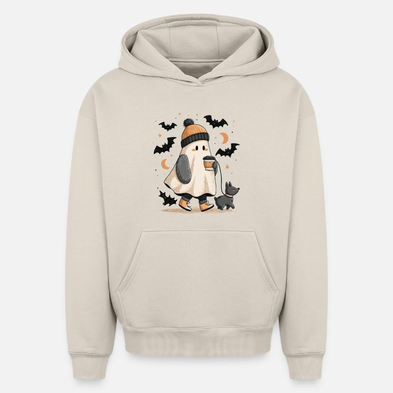 Herbstgeist - Sweat à capuche unisexe oversize épais SPREAD - beige