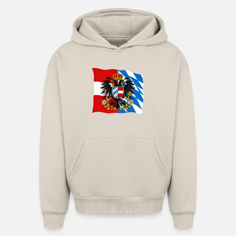 Drapeau d’amitié Bavière Autriche - Sweat à capuche unisexe oversize épais SPREAD - beige