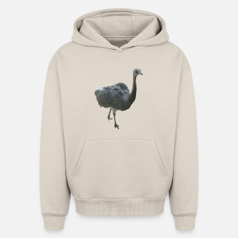 Vogel Nandu - Oversized Heavyweight Unisex Hoodie - Beige