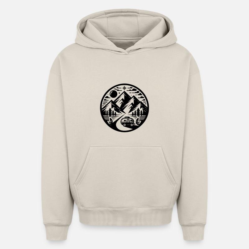 Camping - Sweat à capuche unisexe oversize épais SPREAD - beige