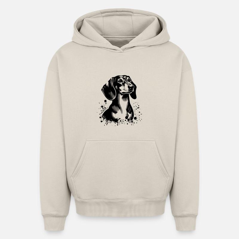 Teckel - Sweat à capuche unisexe oversize épais SPREAD - beige
