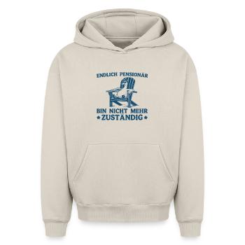 Cadeau de retraité Je ne suis plus responsable Goose - Sweat à capuche unisexe oversize épais SPREAD - beige - Devant - AI Model Female 172 dark (172cm) & AI Model Male 185 light (185cm)