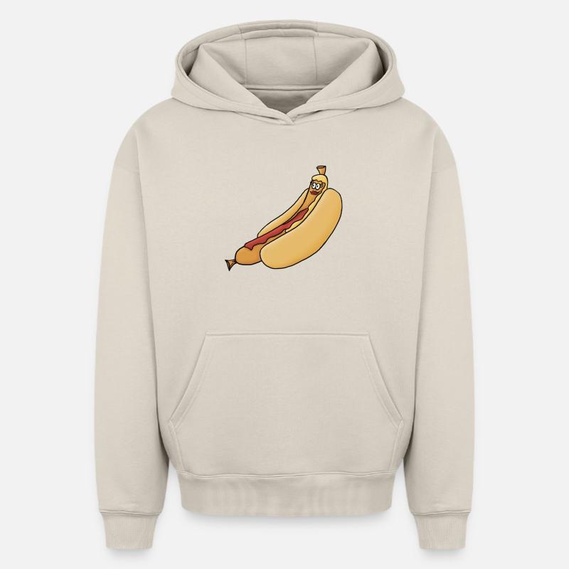 Bockwurst détendu en chignon - Sweat à capuche unisexe oversize épais SPREAD - beige