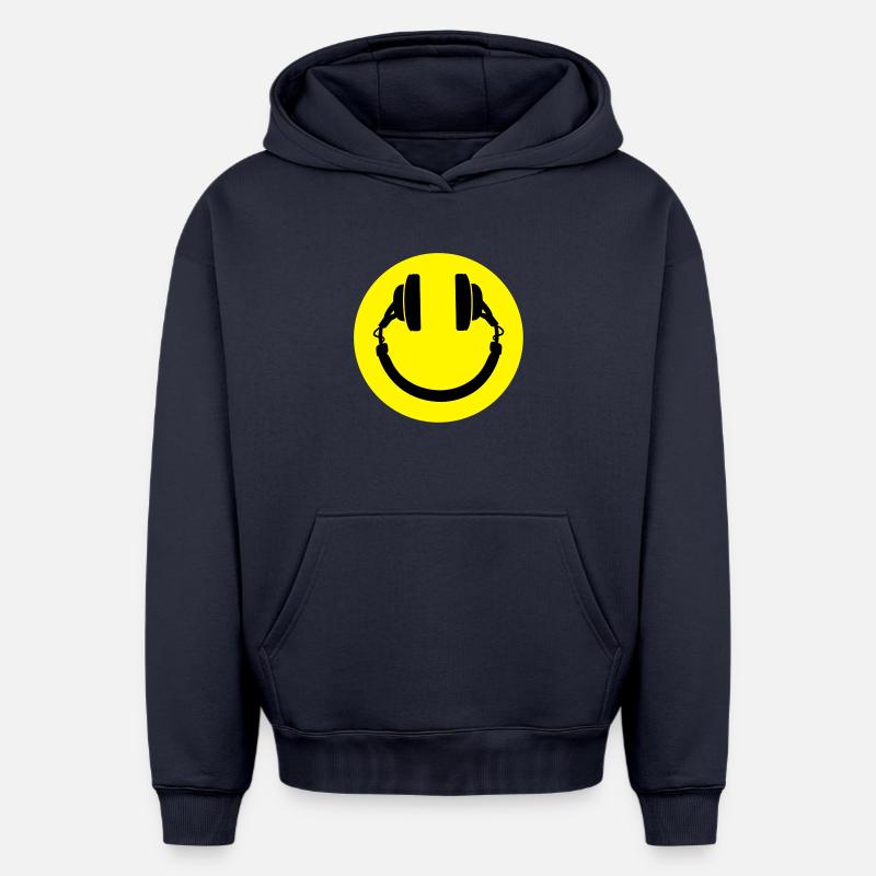Smiley casque - Sweat à capuche unisexe oversize épais SPREAD - bleu marine