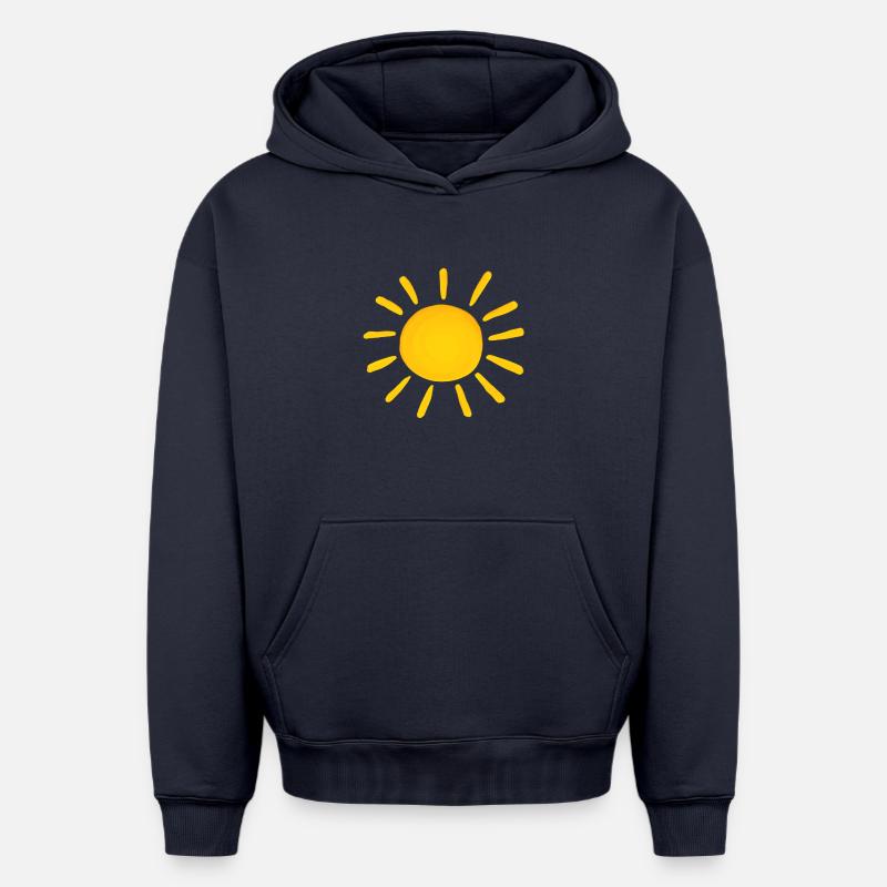 Soleil - Sweat à capuche unisexe oversize épais SPREAD - bleu marine