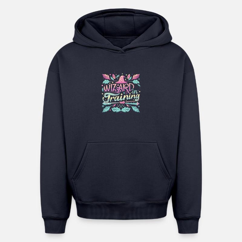 Sorcier en formation - Sweat à capuche unisexe oversize épais SPREAD - bleu marine