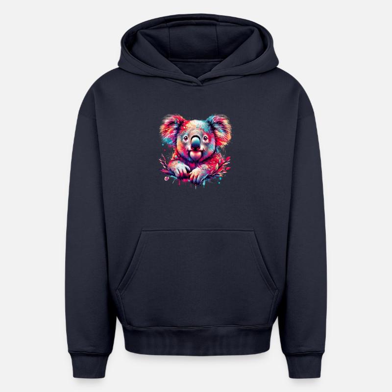 Koala - Sweat à capuche unisexe oversize épais SPREAD - bleu marine