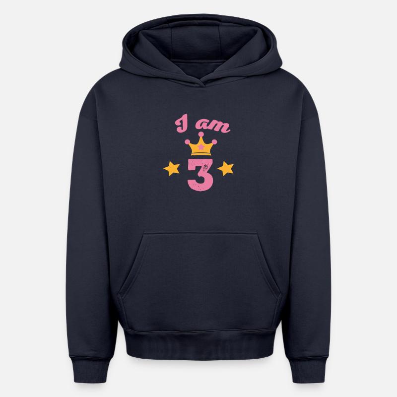 3 anniversaire - Sweat à capuche unisexe oversize épais SPREAD - bleu marine
