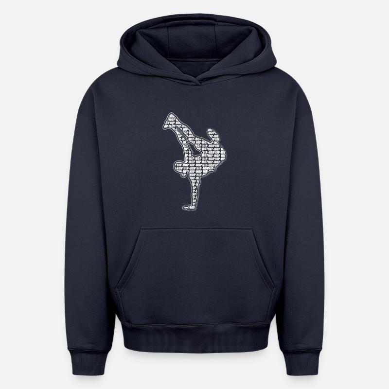 Breakdance - Sweat à capuche unisexe oversize épais SPREAD - bleu marine