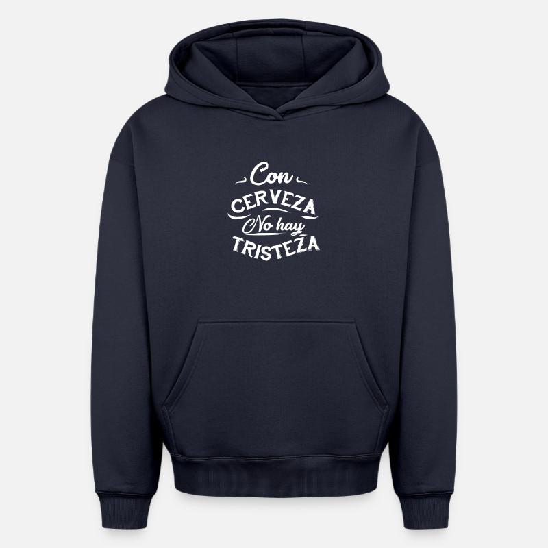 BIER - Oversized Heavyweight Unisex Hoodie - Navy