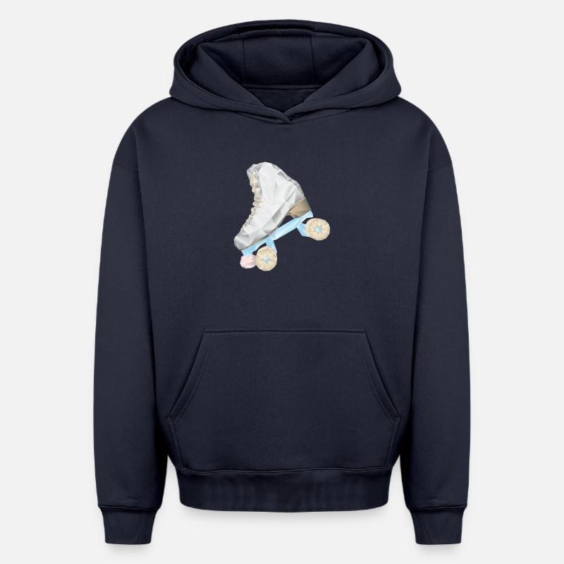 patin a roulette roller - Sweat à capuche unisexe oversize épais SPREAD - bleu marine