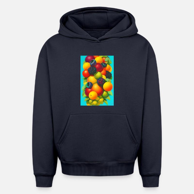 Fruit - Sweat à capuche unisexe oversize épais SPREAD - bleu marine