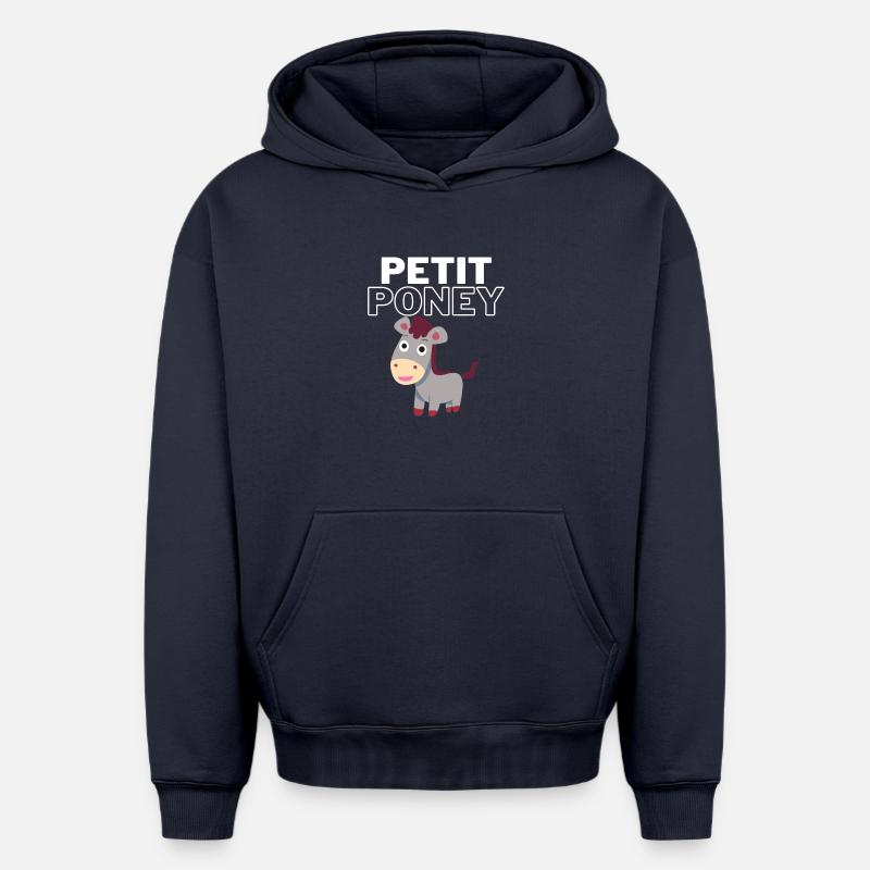 Petit poney - Sweat à capuche unisexe oversize épais SPREAD - bleu marine