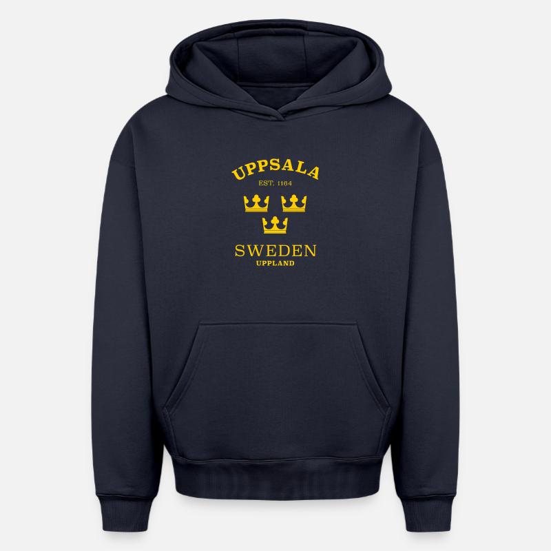 Uppsala, Suède, Suède - Sweat à capuche unisexe oversize épais SPREAD - bleu marine