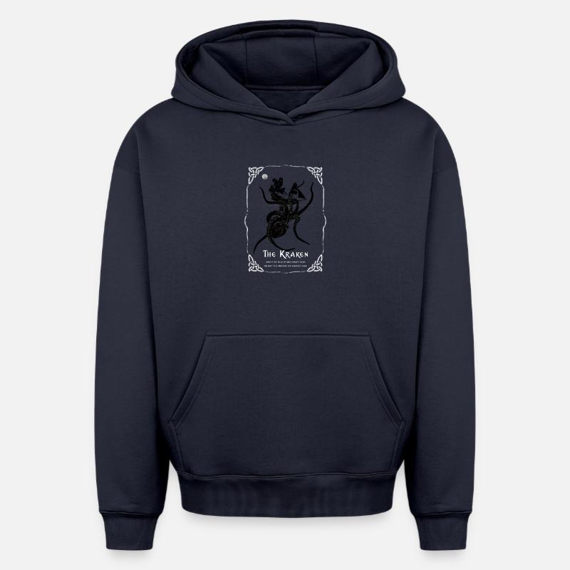 Le Kraken - Sweat à capuche unisexe oversize épais SPREAD - bleu marine