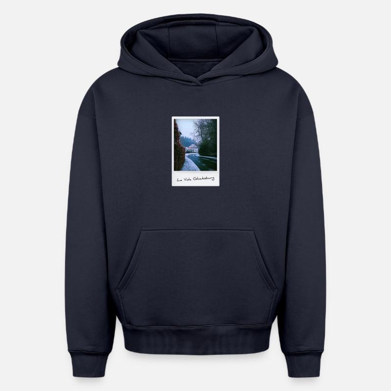 Vie Glücksburg - Sweat à capuche unisexe oversize épais SPREAD - bleu marine