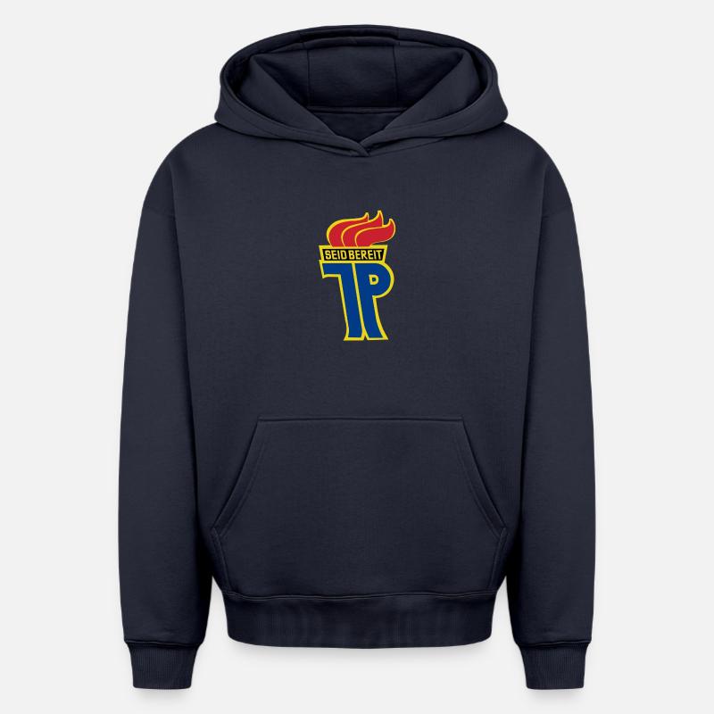 Jungpionier - Sweat à capuche unisexe oversize épais SPREAD - bleu marine