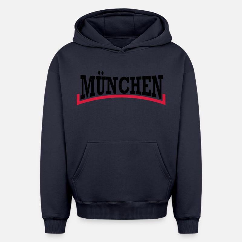 Munich, München - Sweat à capuche unisexe oversize épais SPREAD - bleu marine