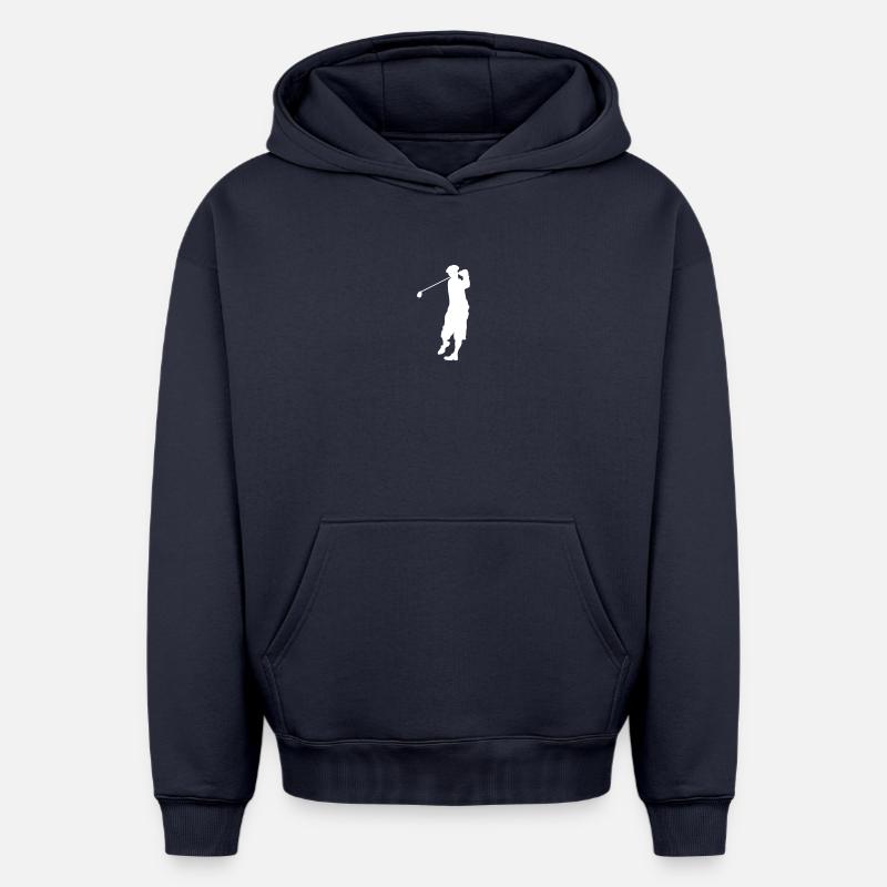 Silhouette de golf - Sweat à capuche unisexe oversize épais SPREAD - bleu marine