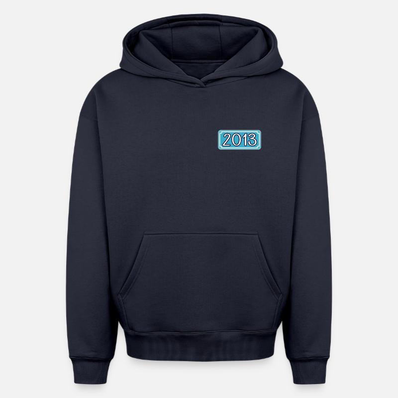 Année de naissance 2013 - Sweat à capuche unisexe oversize épais SPREAD - bleu marine