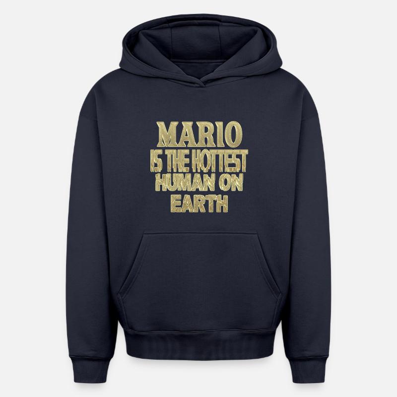 Mario - Sweat à capuche unisexe oversize épais SPREAD - bleu marine