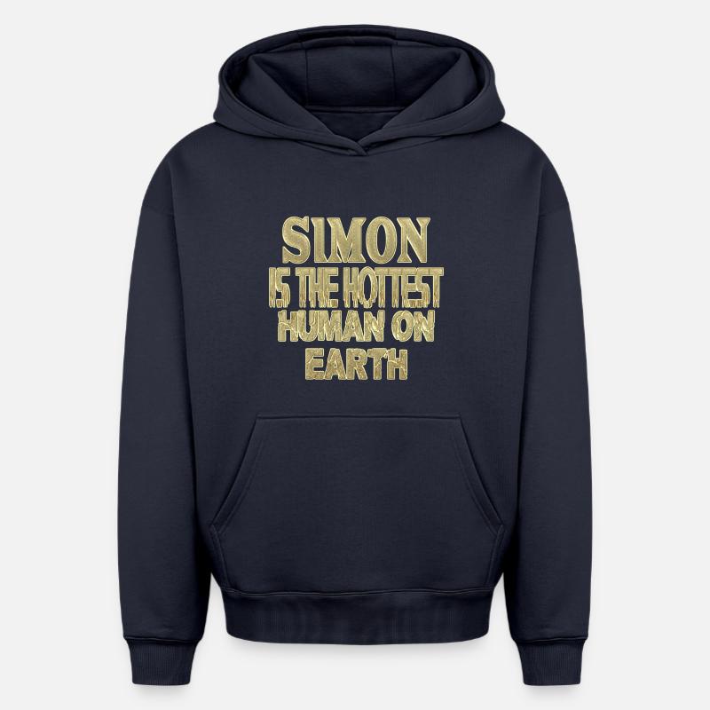 Simon - Sweat à capuche unisexe oversize épais SPREAD - bleu marine