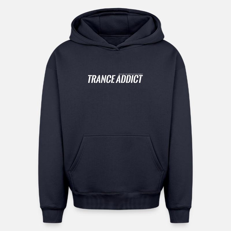 accro à la transe - Sweat à capuche unisexe oversize épais SPREAD - bleu marine