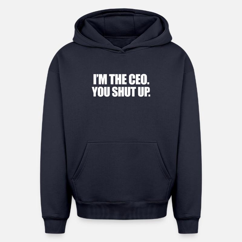 Je suis le ceo - Sweat à capuche unisexe oversize épais SPREAD - bleu marine