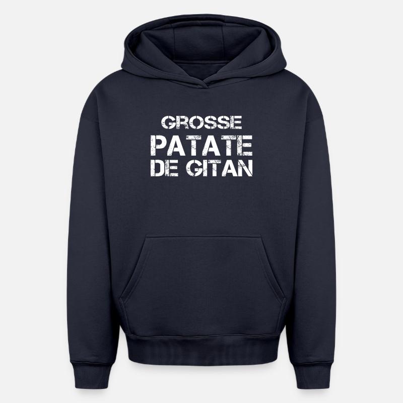 Grosse Patate de gitan - Sweat à capuche unisexe oversize épais SPREAD - bleu marine