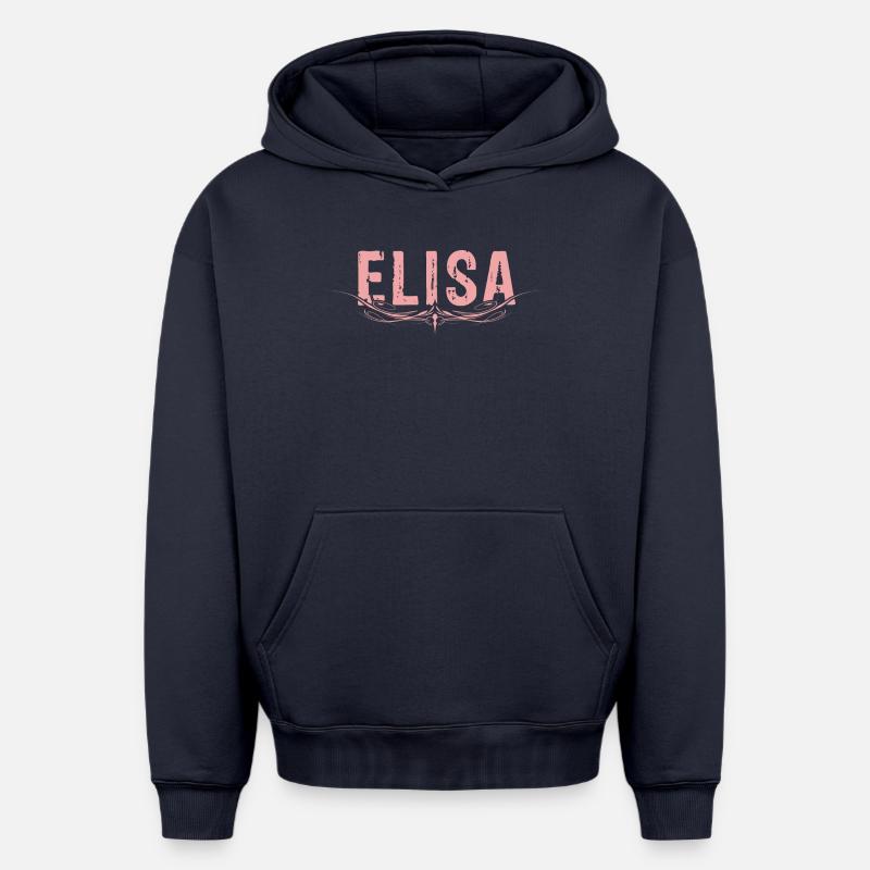 ELISA décoré - Sweat à capuche unisexe oversize épais SPREAD - bleu marine