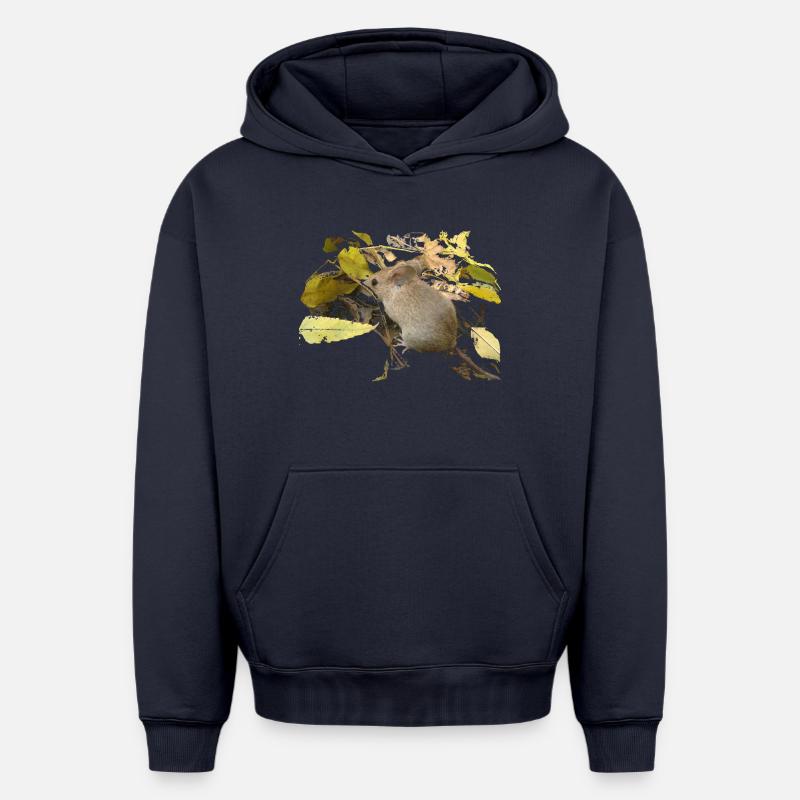 Souris dans le feuillage - Sweat à capuche unisexe oversize épais SPREAD - bleu marine